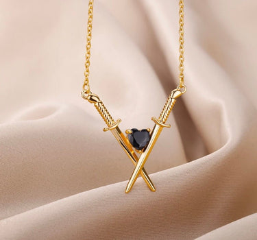 Crossed Swords Heart Pendant - Caesar Archivum