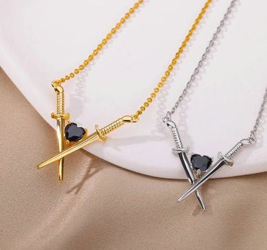 Crossed Swords Heart Pendant - Caesar Archivum